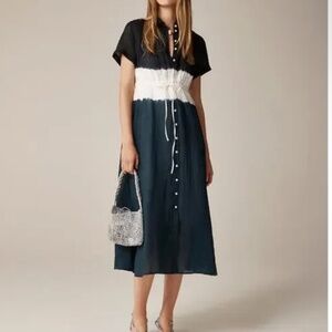J.Crew Cerise Dip-Dyed Ramie Shirt Dress Size 4 NWT